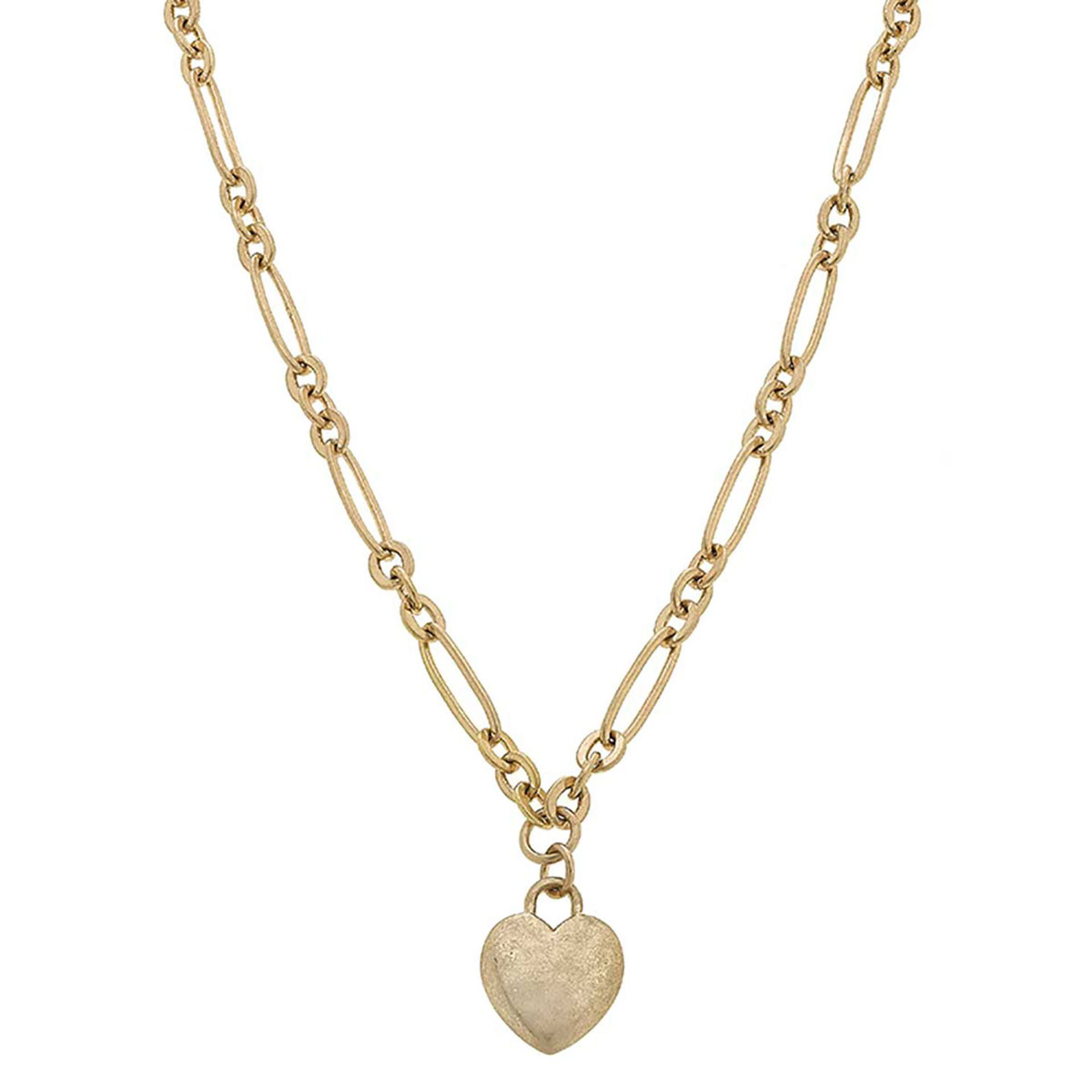 Worn Gold Heart Necklace, 20" Jewelry Hallmark