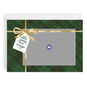 Green Plaid Gold Ribbon Gift Holiday Photo Card Card Front indicating personalization image number 3