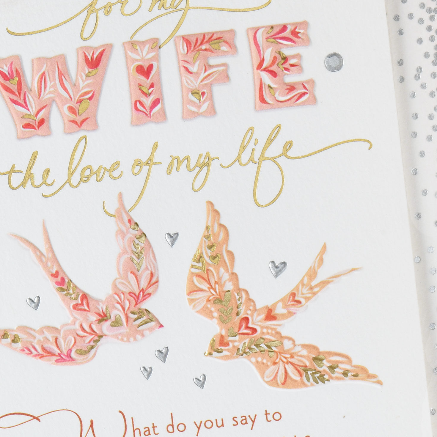 Floral Birds Christian Anniversary Card for Wife Card Front Detail image number 6