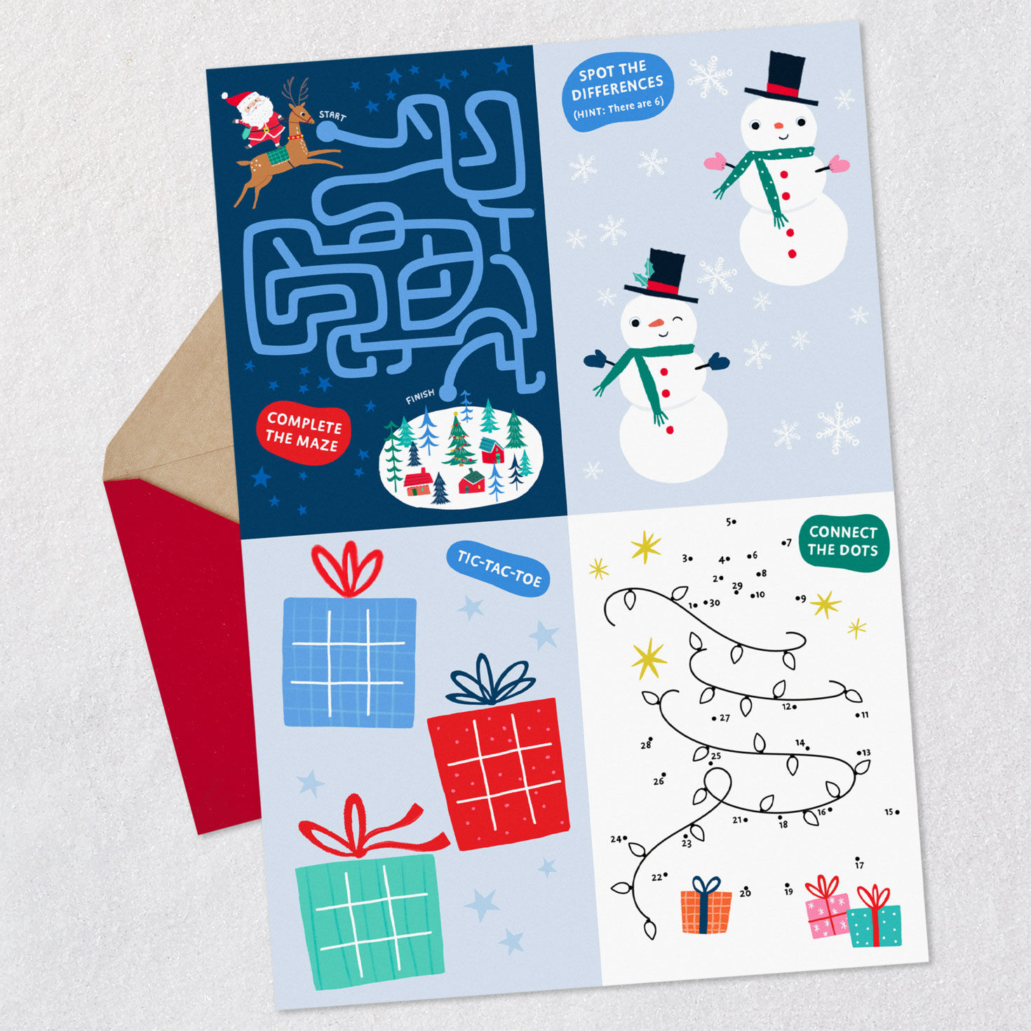 Snowy Winter Scene Christmas Card for Grandson Open card with envelope image number 6