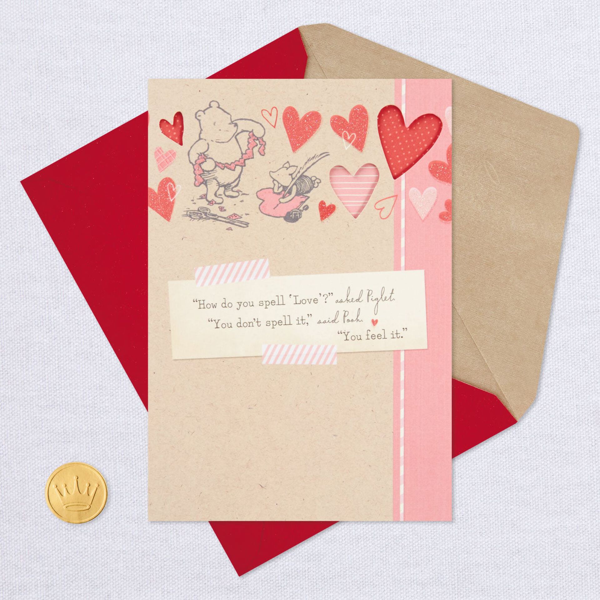 Disney Winnie the Pooh Valentine's Day Card for Daughter - Greeting