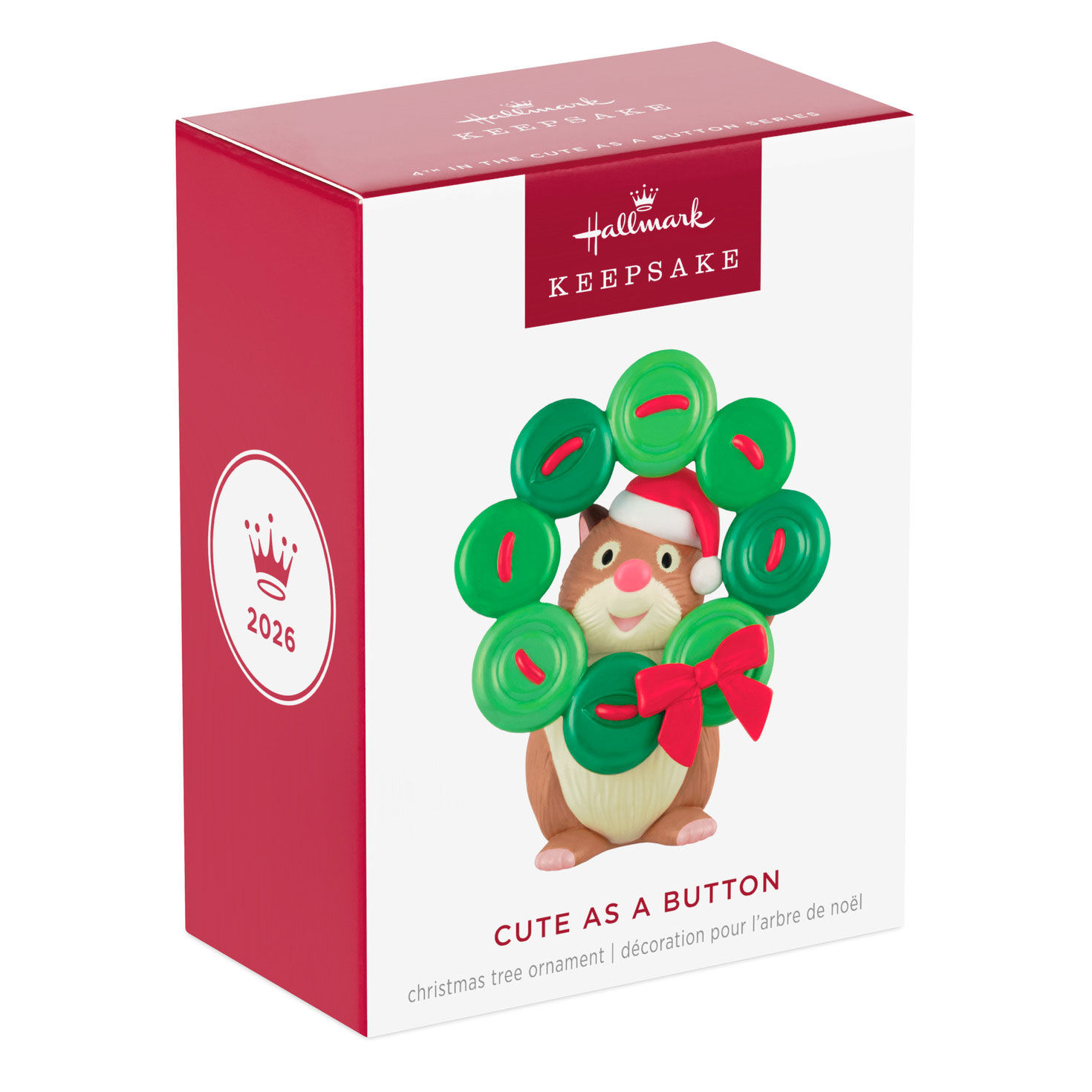 Hamster With Button Wreath Keepsake Ornament Package Front image number 7