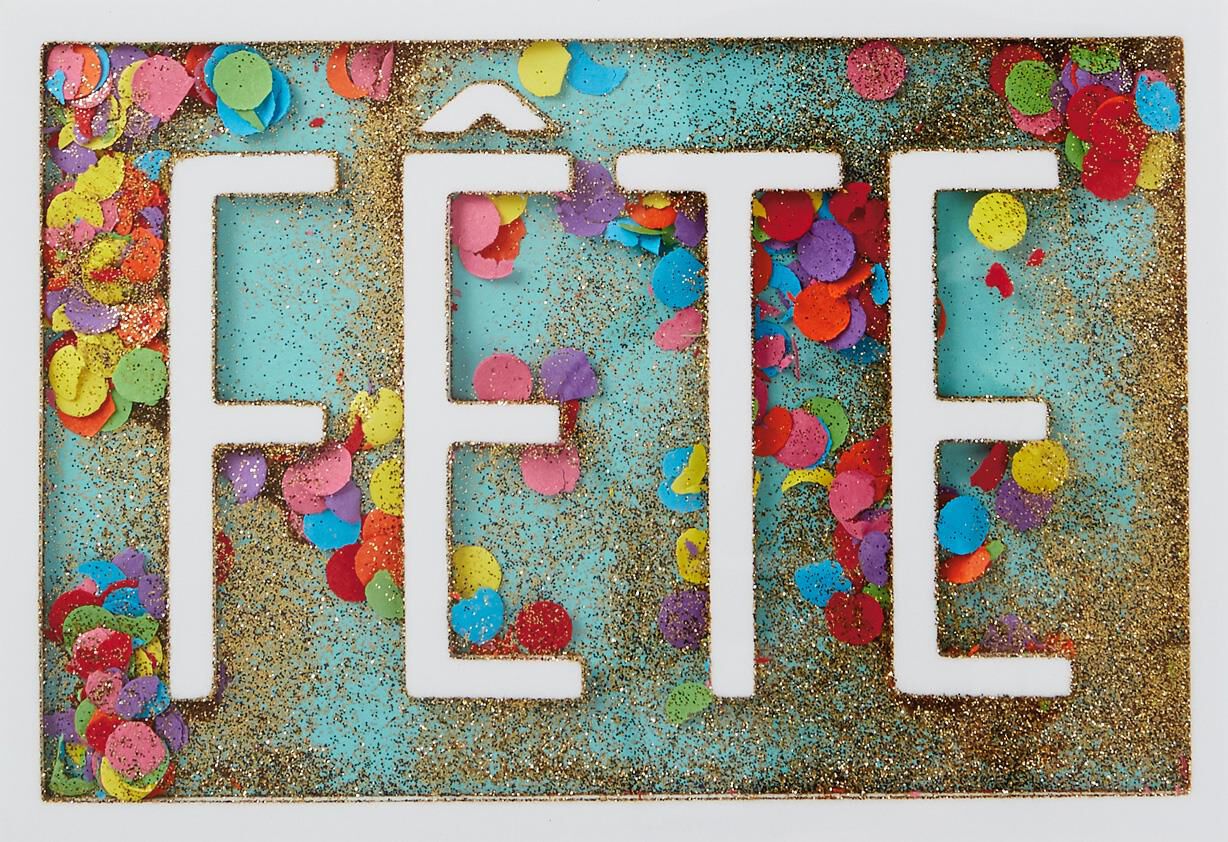 Confetti Fête French-Language Birthday Card