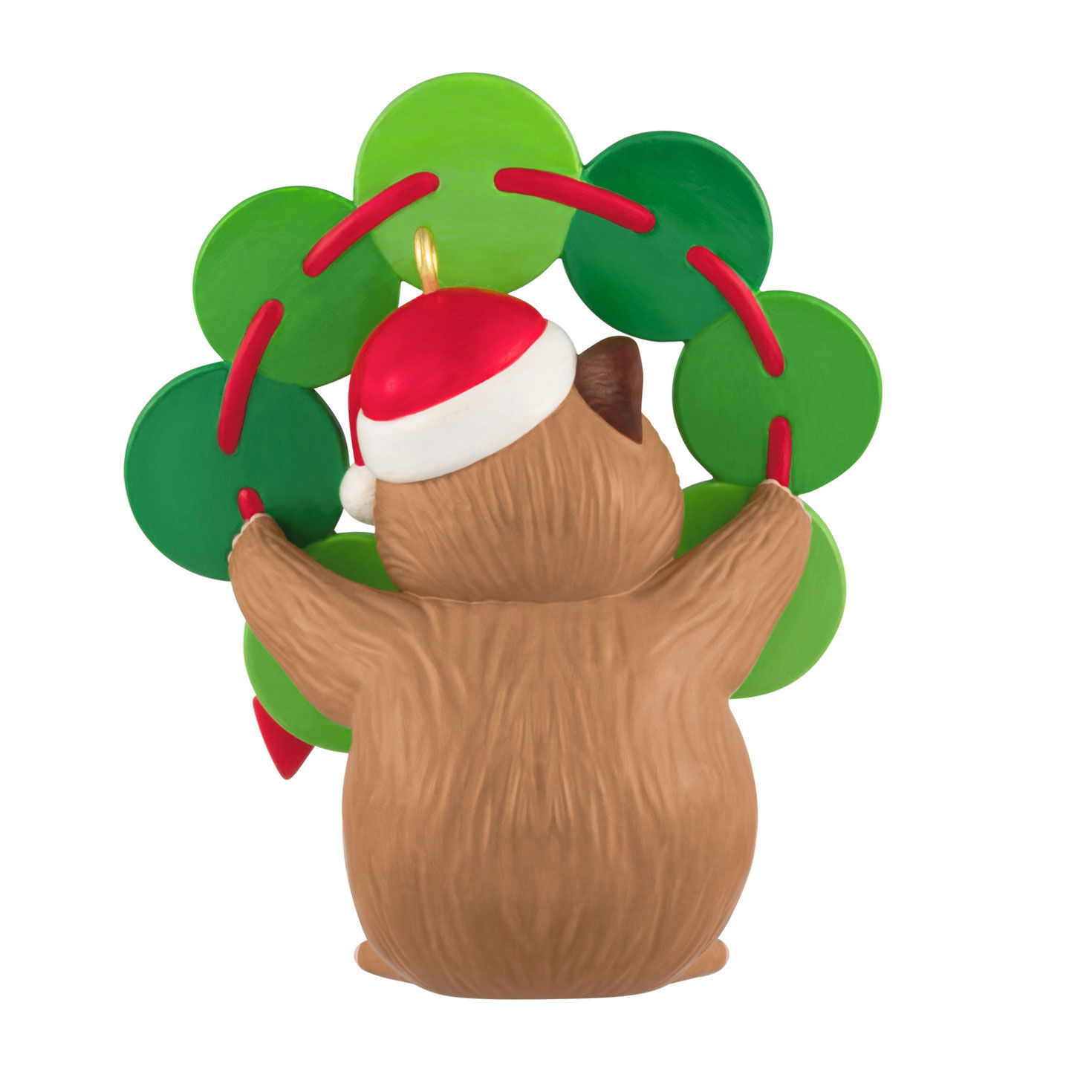 Hamster With Button Wreath Keepsake Ornament Back image number 6