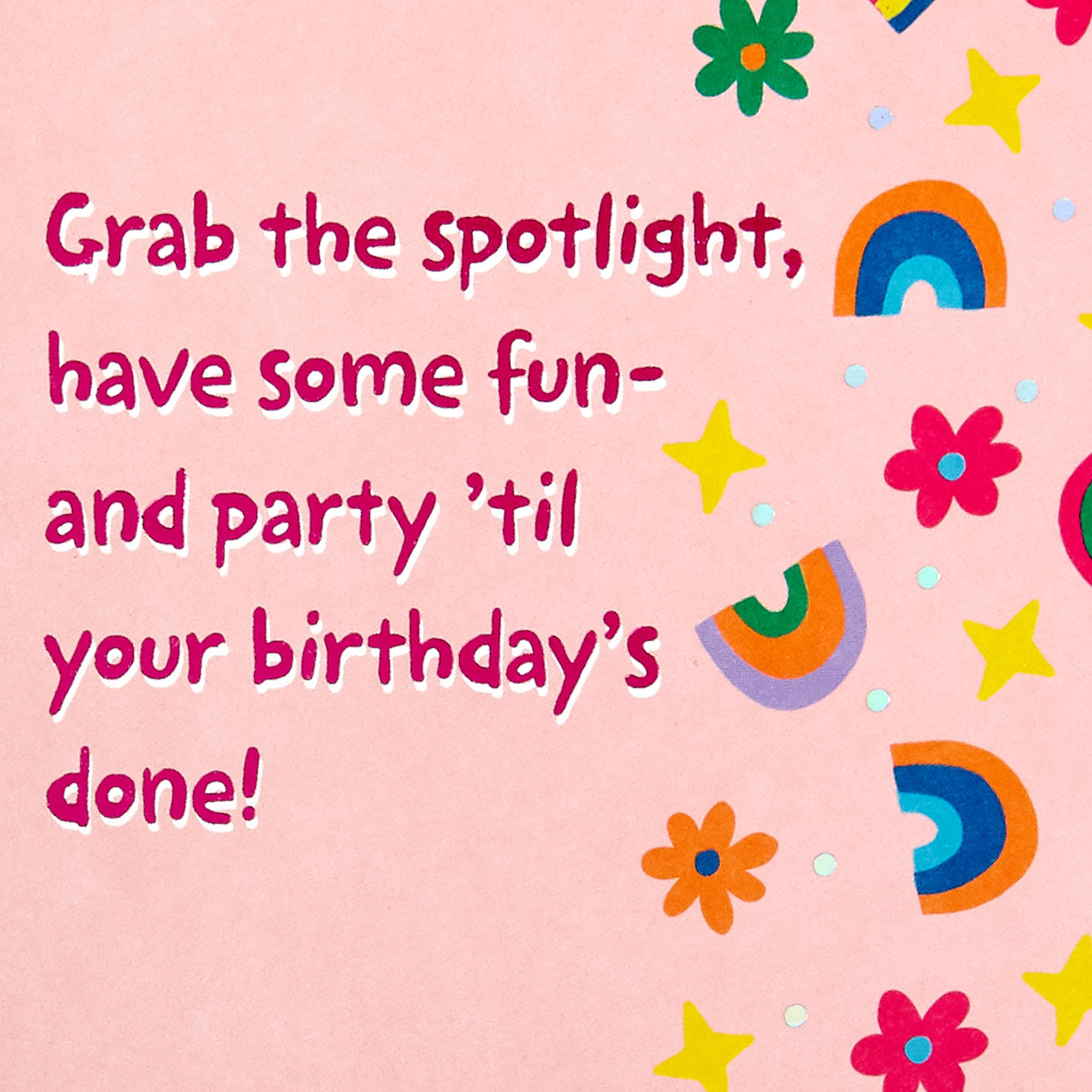 Pink Rhythmic Gymnastics Bunny Birthday Card Sentiment image number 2