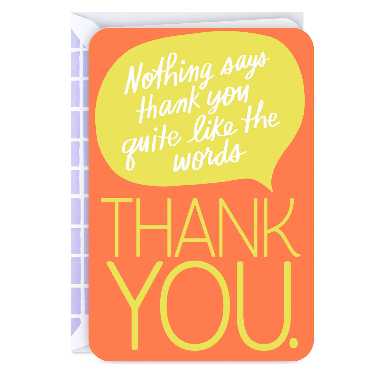 Orange and Yellow Word Bubble Thank You Card