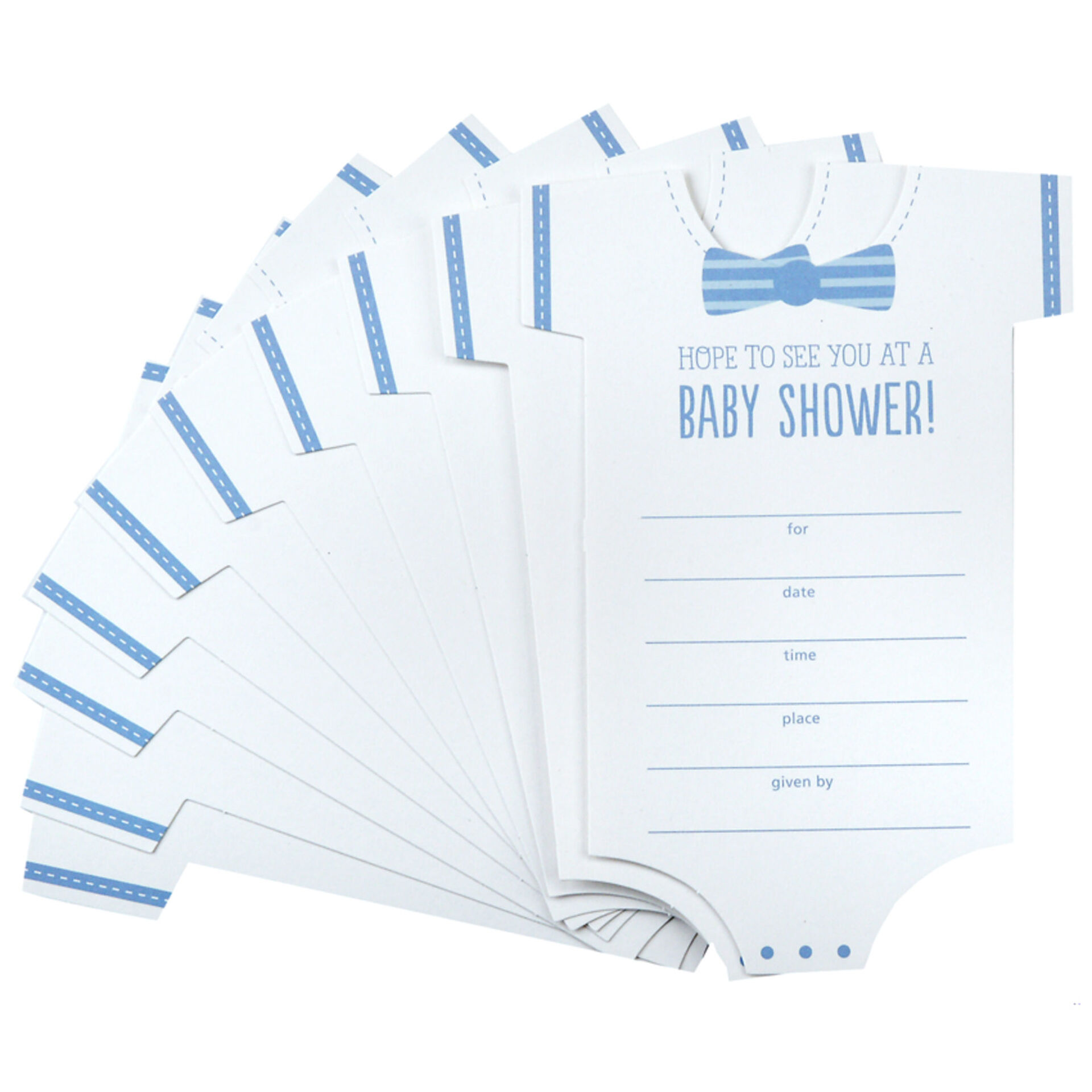 Bodysuit and Bow Tie Baby Shower Invitations, Pack of 10 Invitations