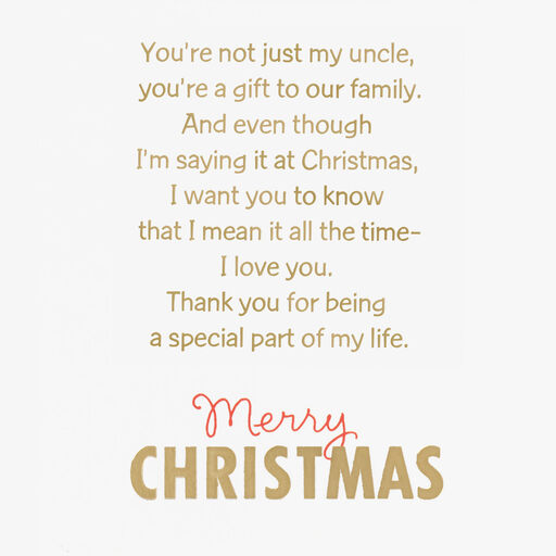 You're a Gift Christmas Card for Uncle, 