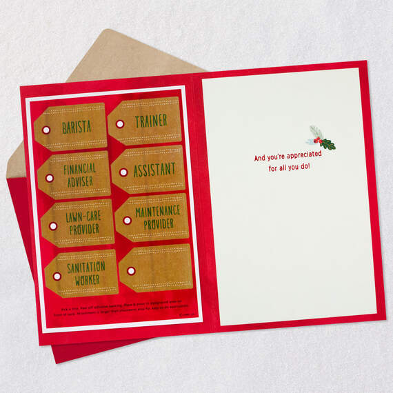 You're Appreciated Customizable Holiday Card With Service Provider Stickers, , large image number 3