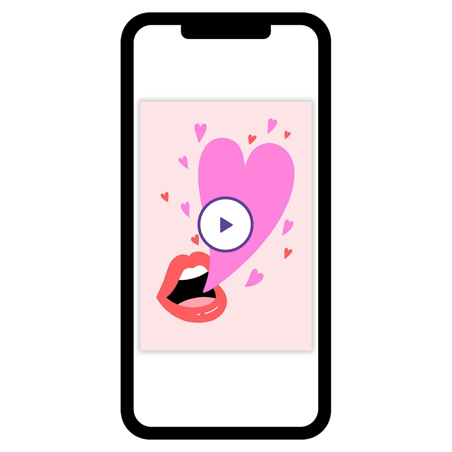 Mouth With Heart Bubble Love eCard