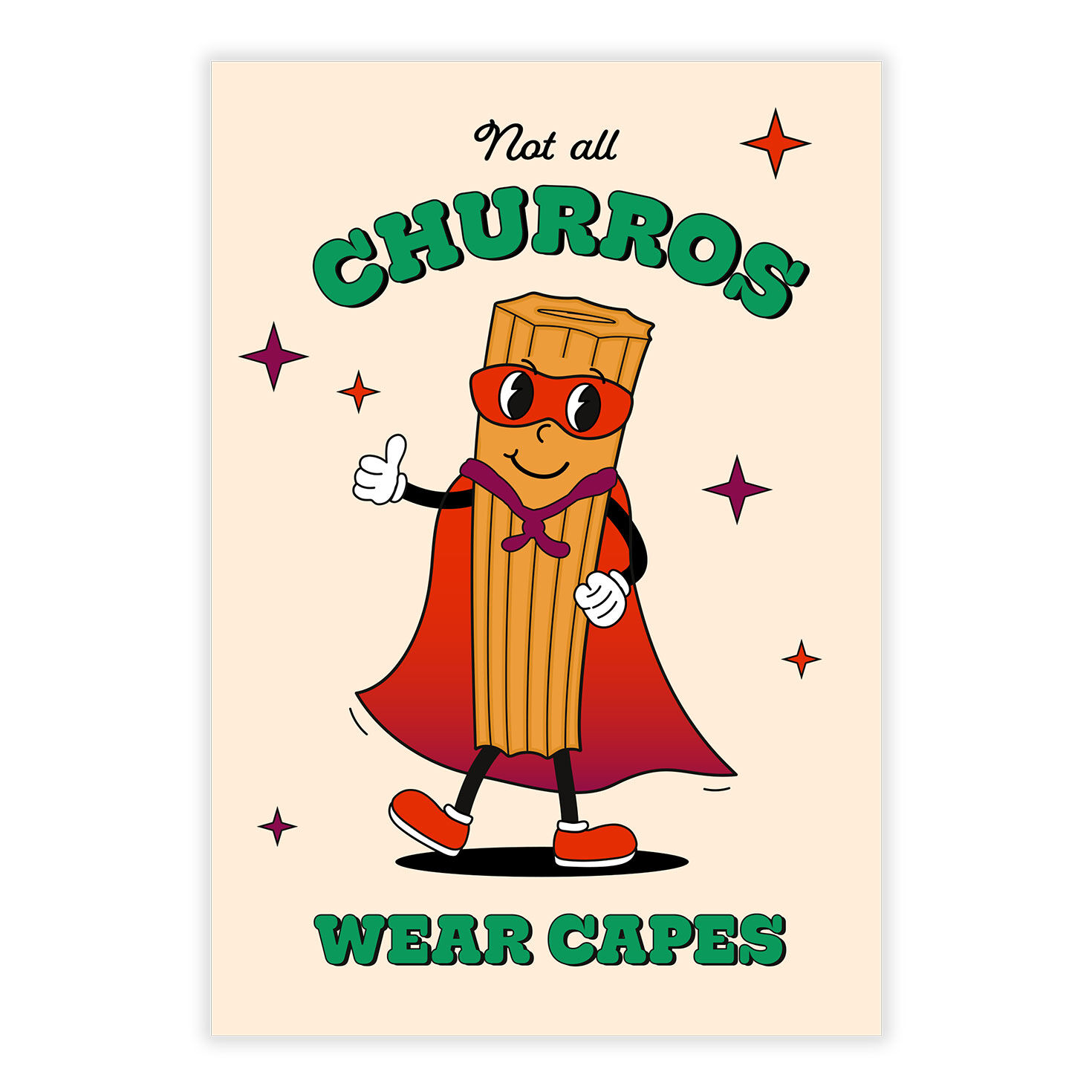 Churro Super Hero Personalized Thank You Card front image number 2