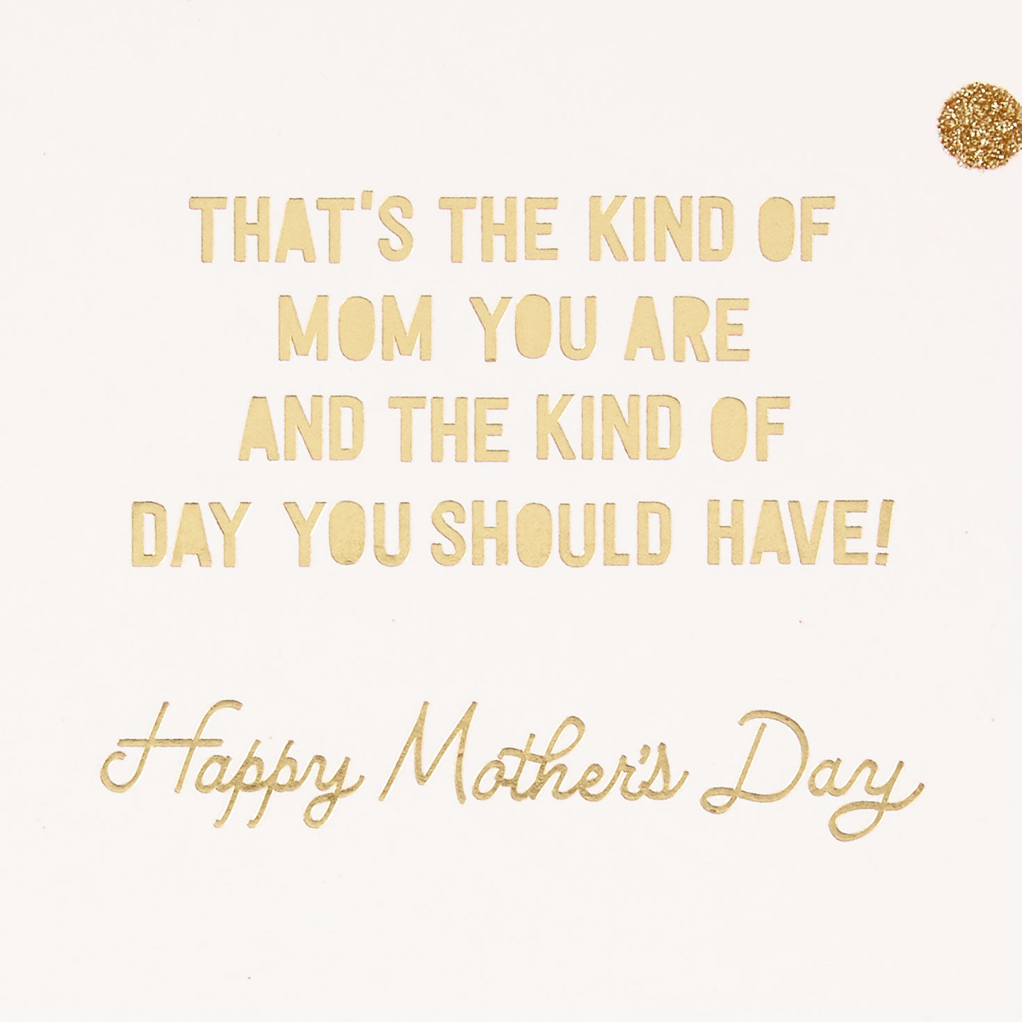 Gold Glitter Polka Dots Pink Border Mother's Day Card Sentiment image number 2