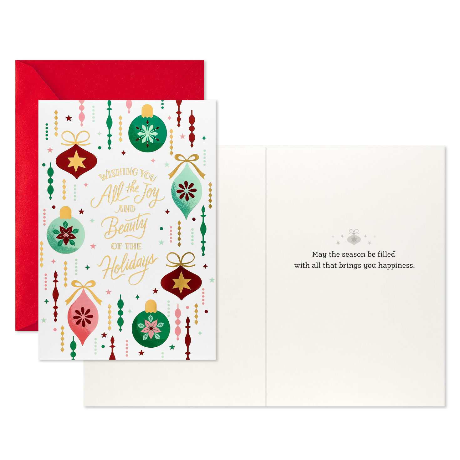 Vintage Ornaments Boxed Christmas Cards Card Front with Sentiment image number 3