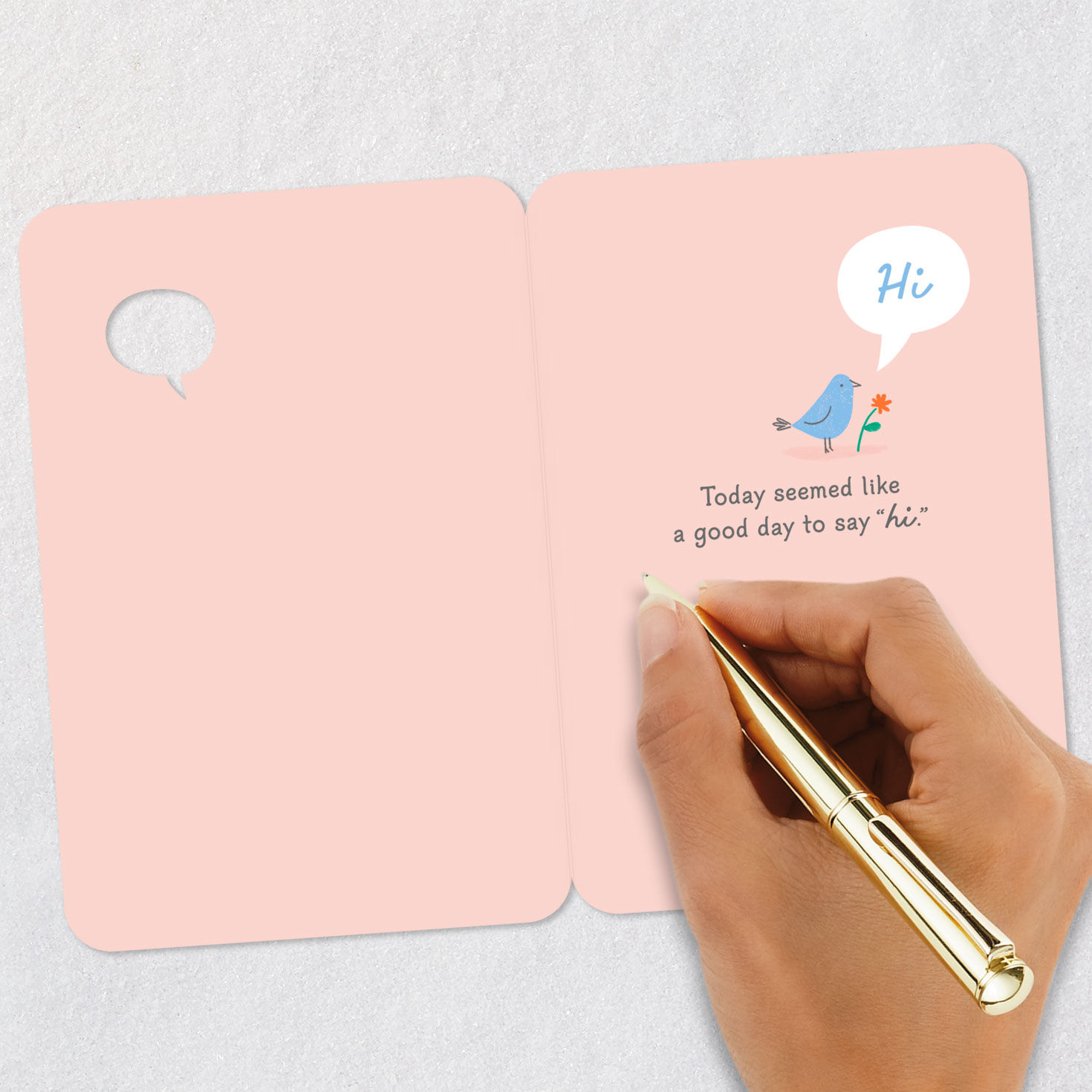 Bear and Bluebird Thinking of You Card Signing card image number 6