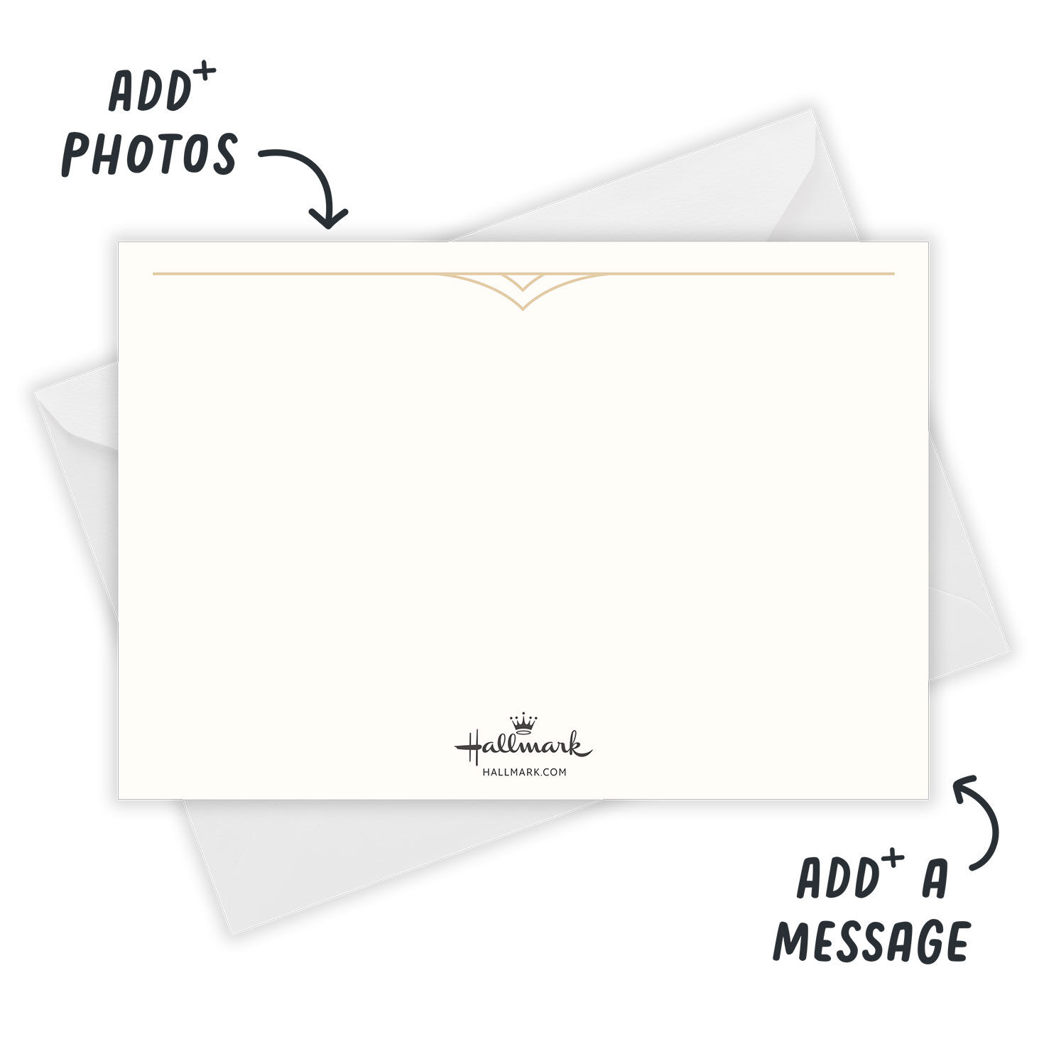 Green Lettering Personalized Holiday Photo Card Open Card with Envelope indicating personalization image number 3