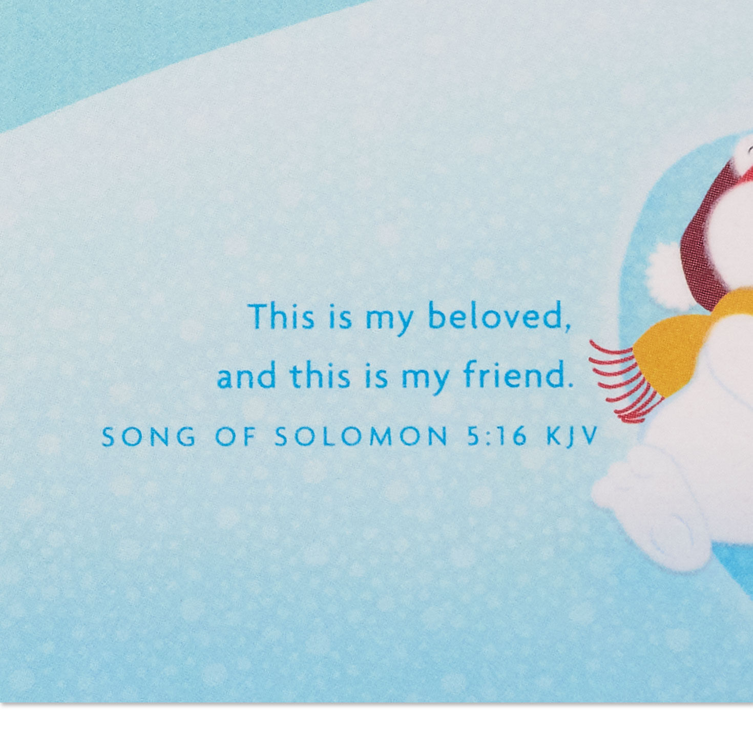 Snowy Teal Animals Religious Christmas Card scripture image number 3