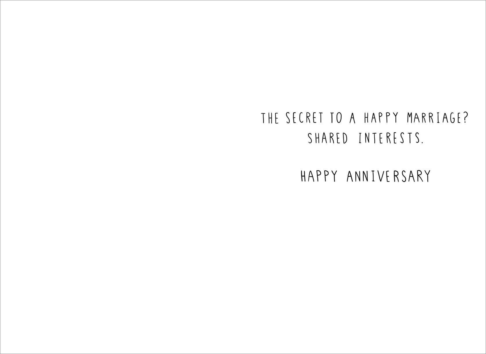 Secrets to a Happy Marriage Funny Anniversary Card