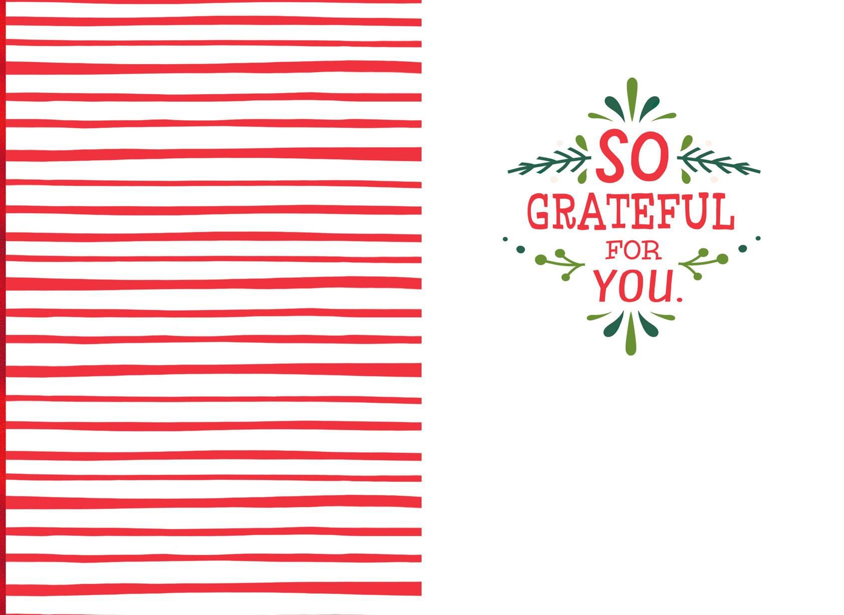 Thankful for You Christmas Card for Employer