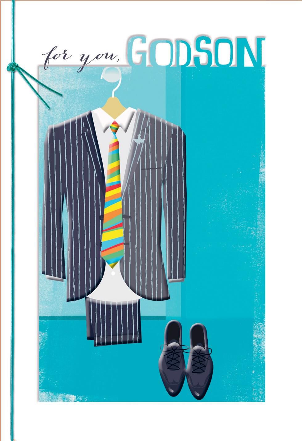 Pinstripe Suit Confirmation Card for Godson