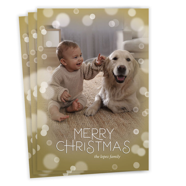 Soft Bubbles Flat Christmas Photo Card