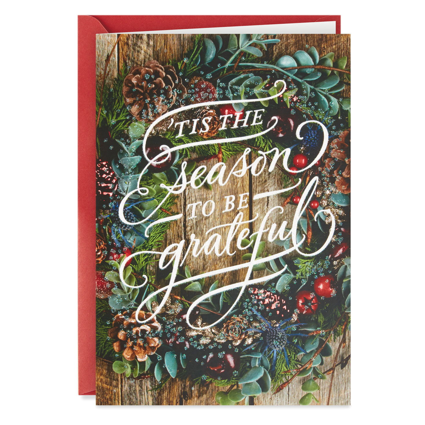 Wreath on Door Boxed Christmas Card Pack card front with envelope image number 2