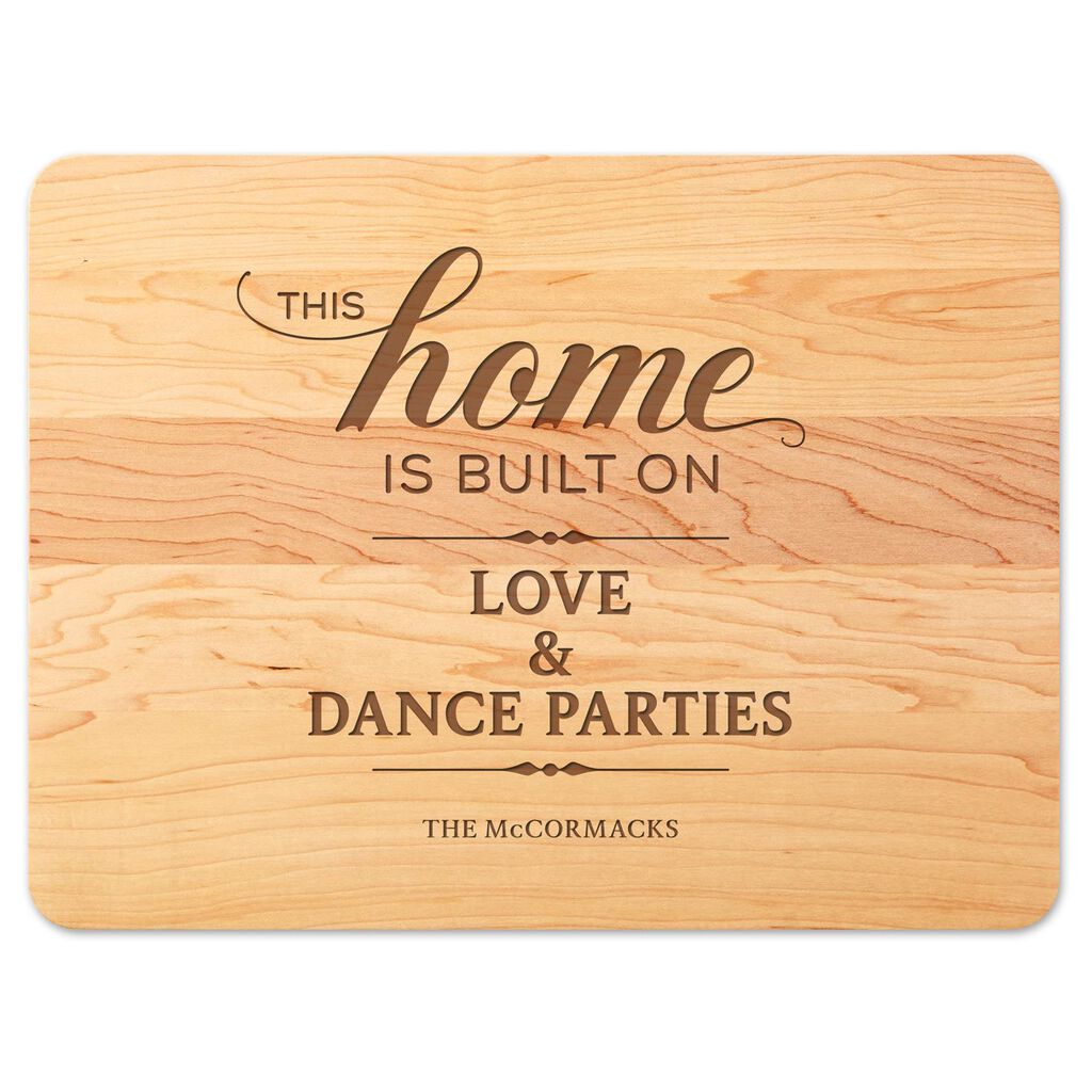 we built our home personalized wood cutting board personalized