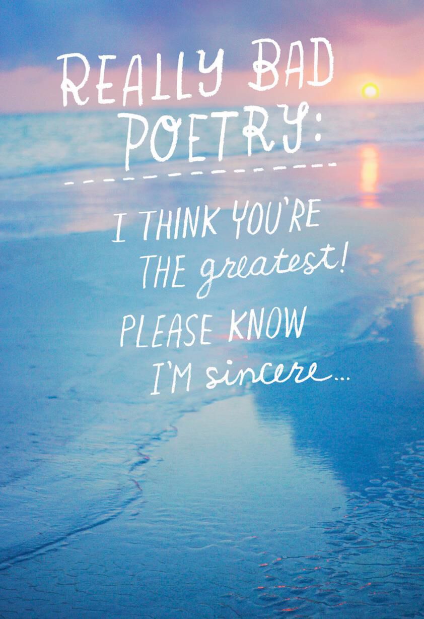 You're the Greatest Really Bad Poetry Funny Birthday Card