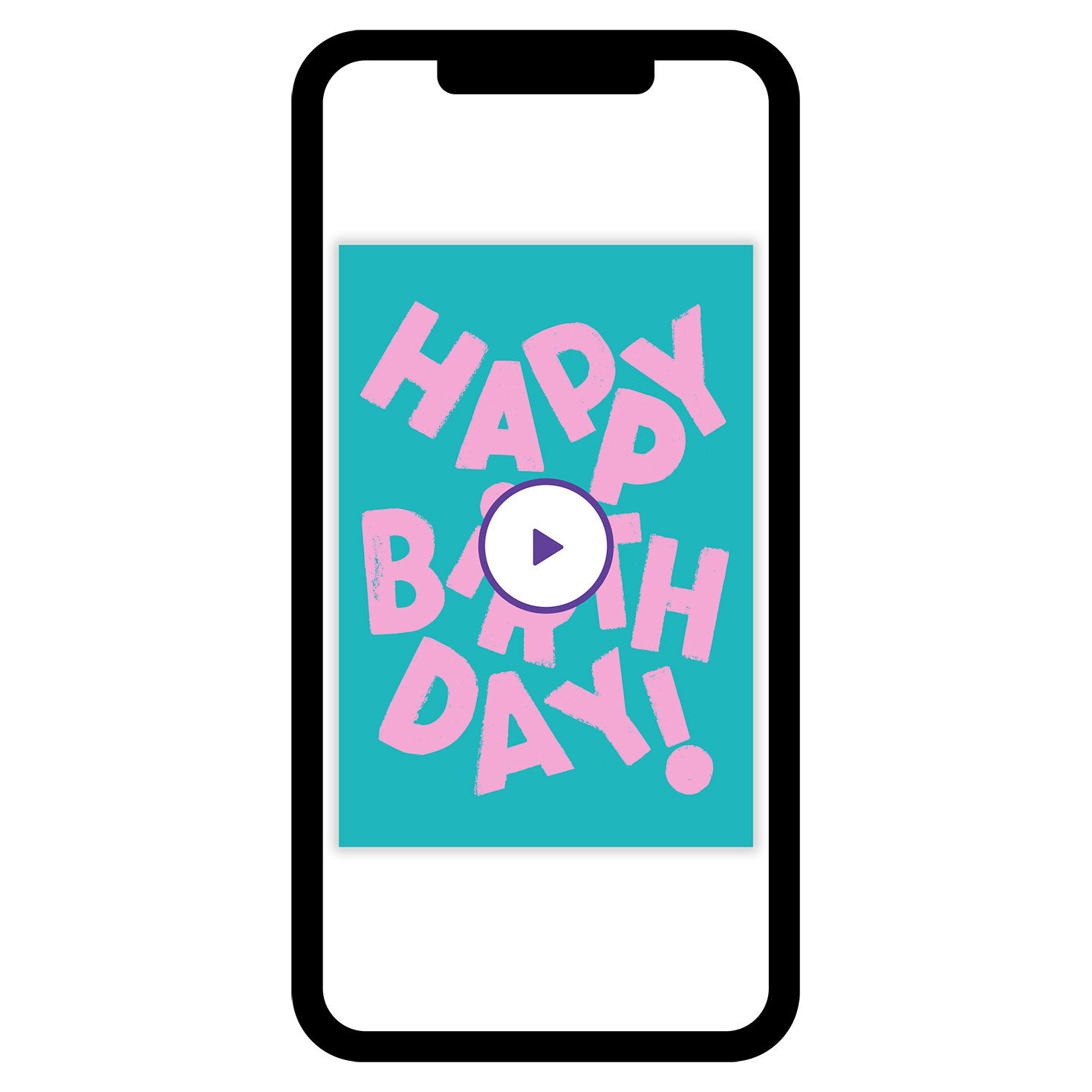 Pink Letters on Teal Birthday eCard