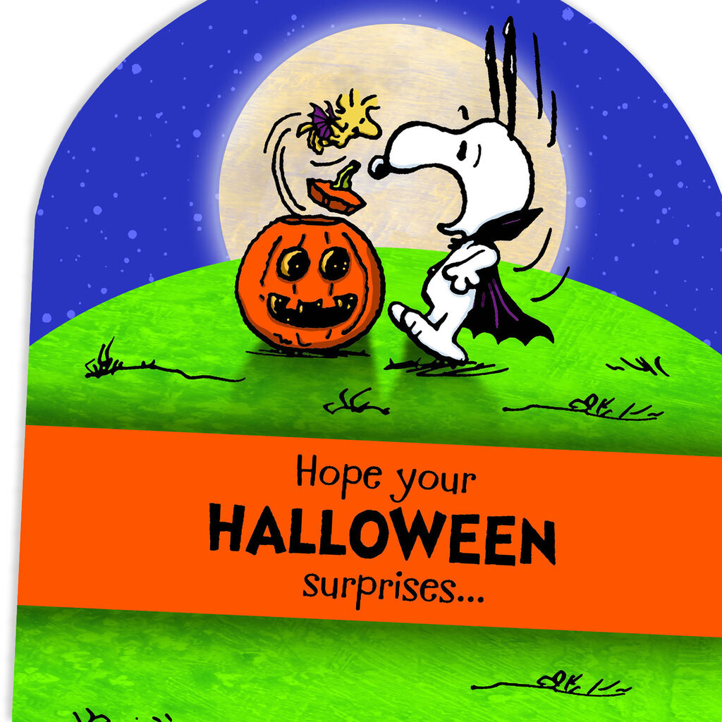 Peanuts Vampire Snoopy And Woodstock Halloween Card Greeting