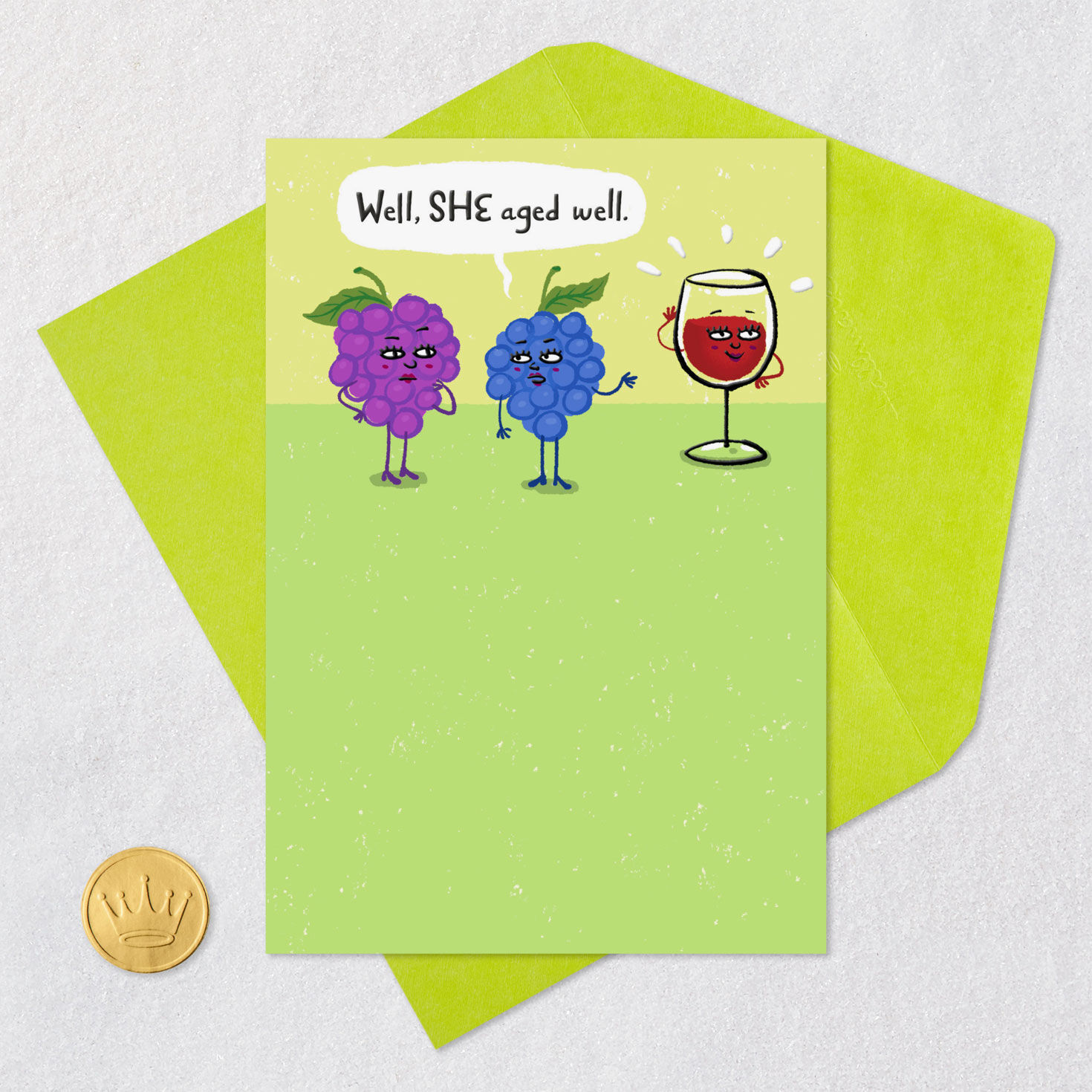 Fine Wine Funny Birthday Card Card Front with Envelope and Gold Seal image number 5