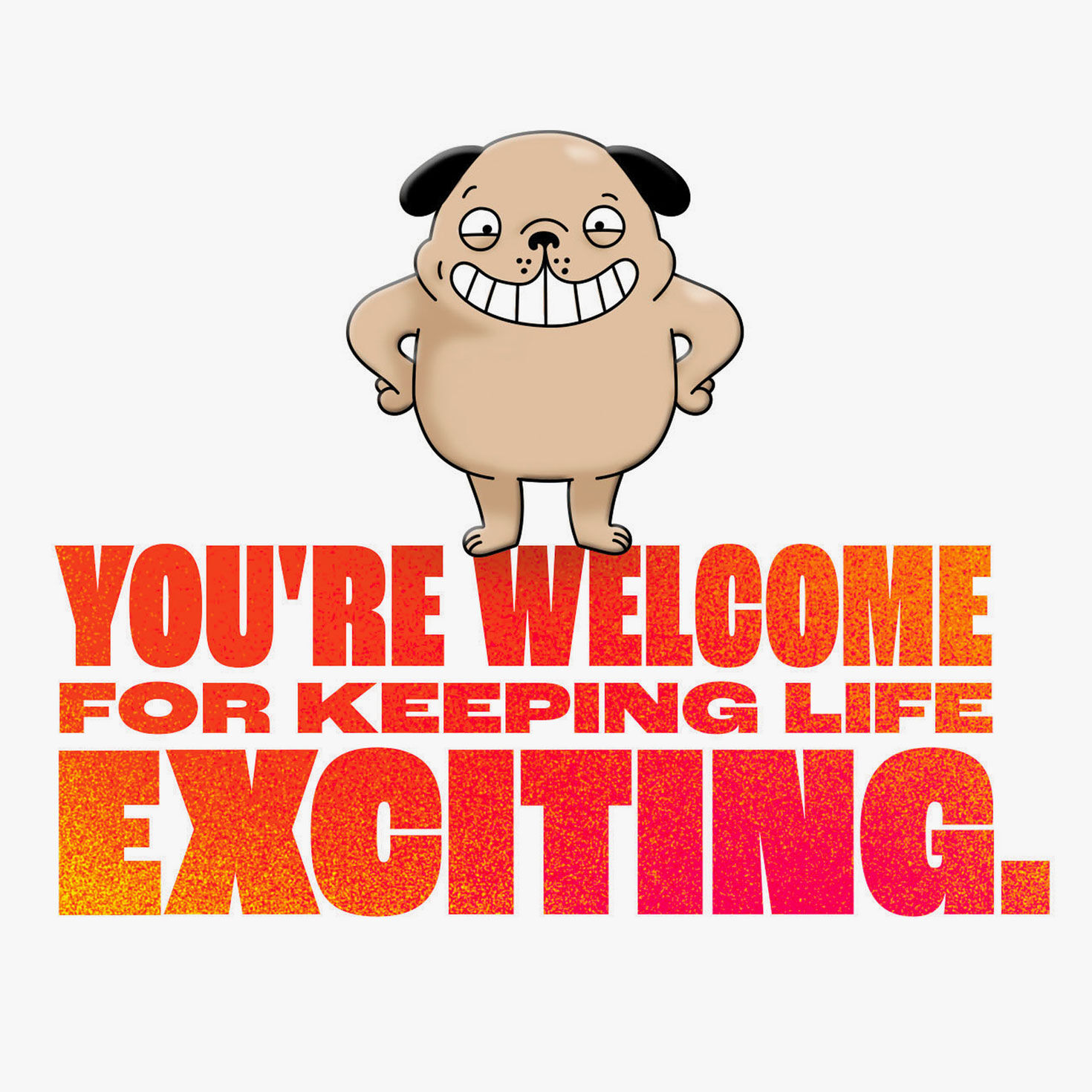 Bold Lettering and Dog Belated Birthday Card Sentiment image number 2