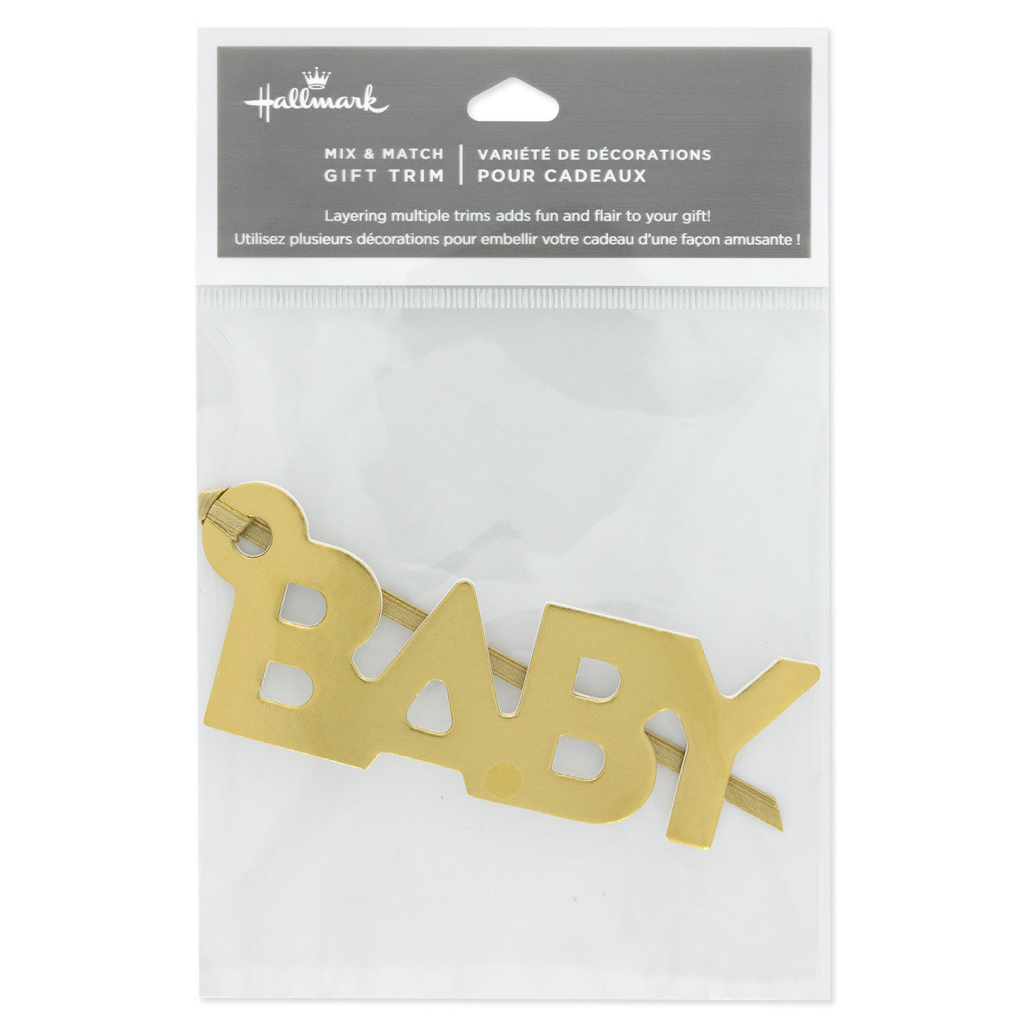 Baby Die-Cut Gold Gift Trim With Ribbon Hanger package front image number 6