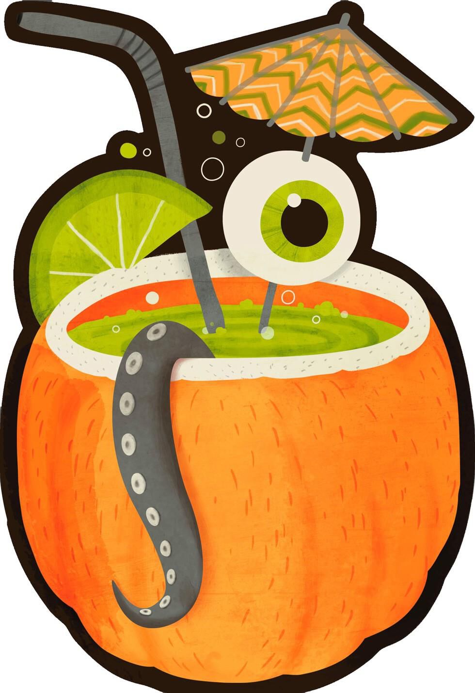 Adult Pumpkin Drink Musical Halloween Card