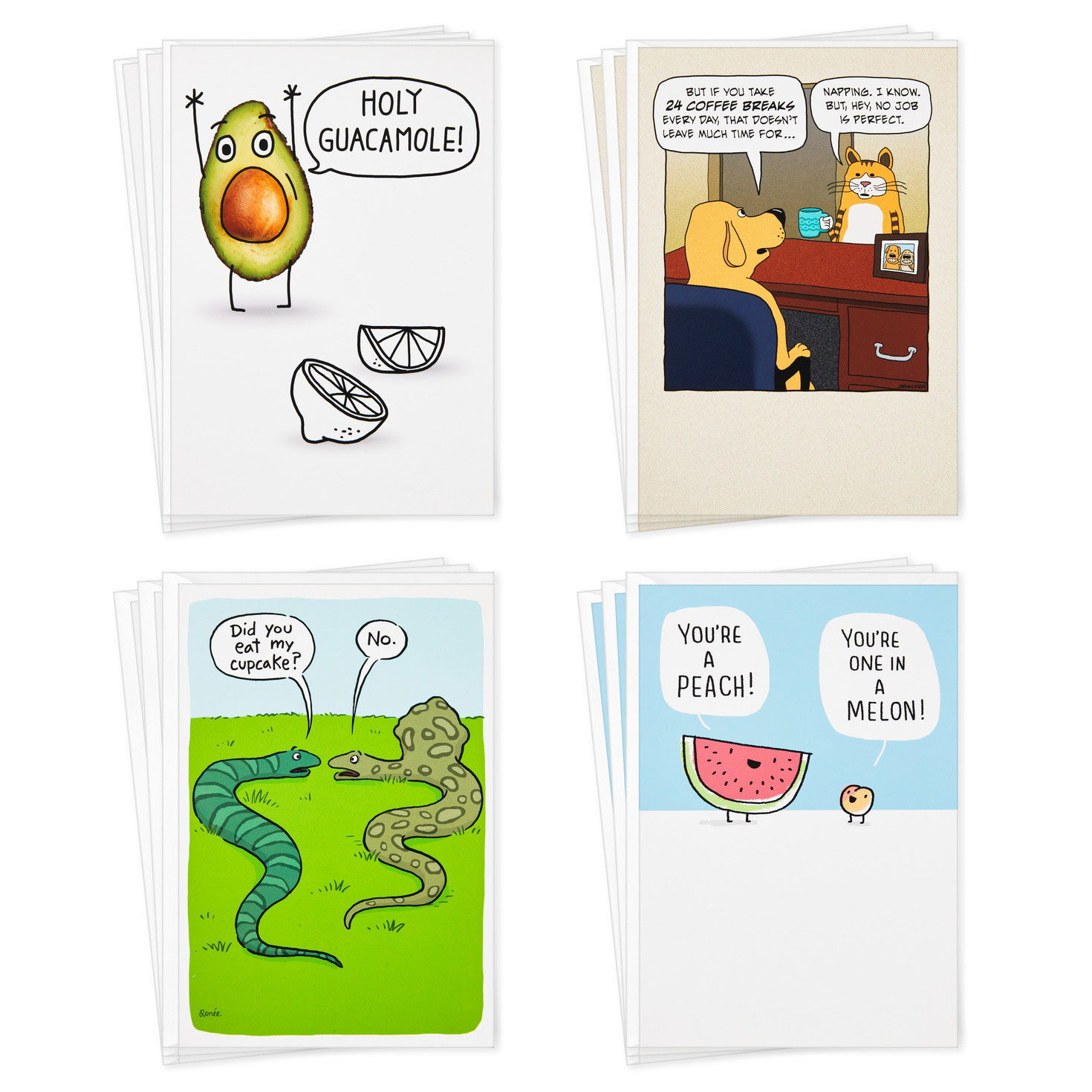 Funny All-Occasion Boxed Blank Cards Assortment, Pack of 12