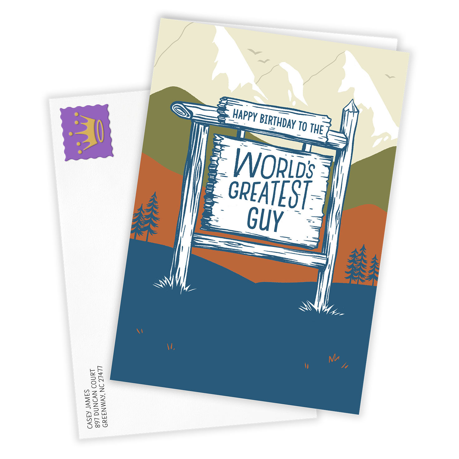World's Greatest Camp Sign Personalized Card Card Front with Envelope image number 2