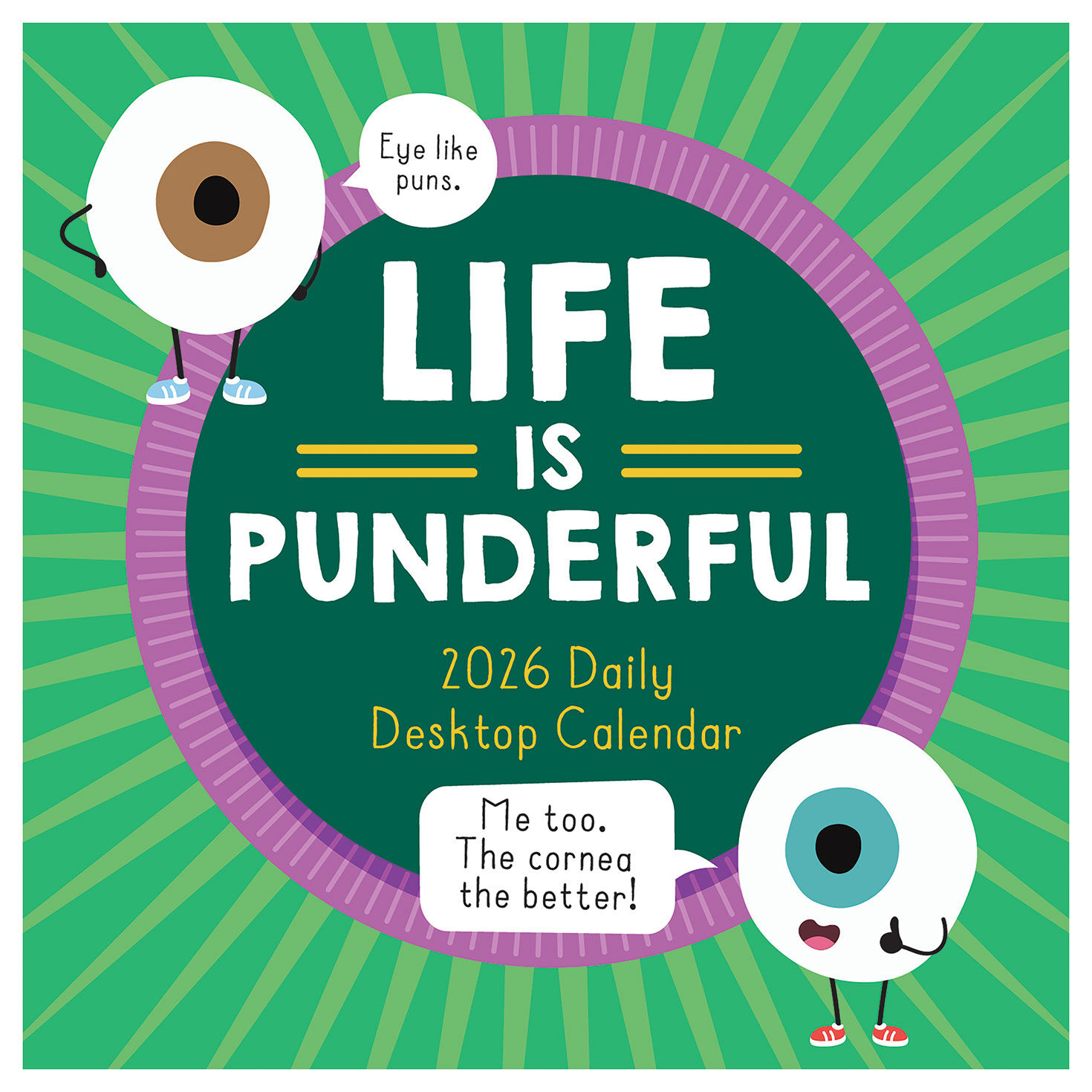 Time Factory Life Is Punderful Funny 2026 Daily Desktop Calendar