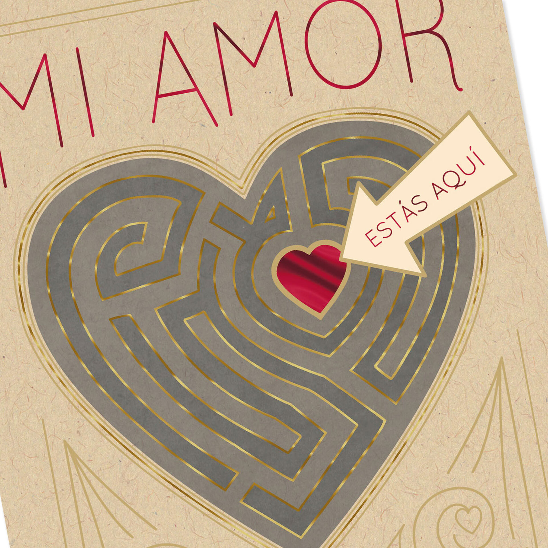 Heart Maze SpanishLanguage Love Card Greeting Cards