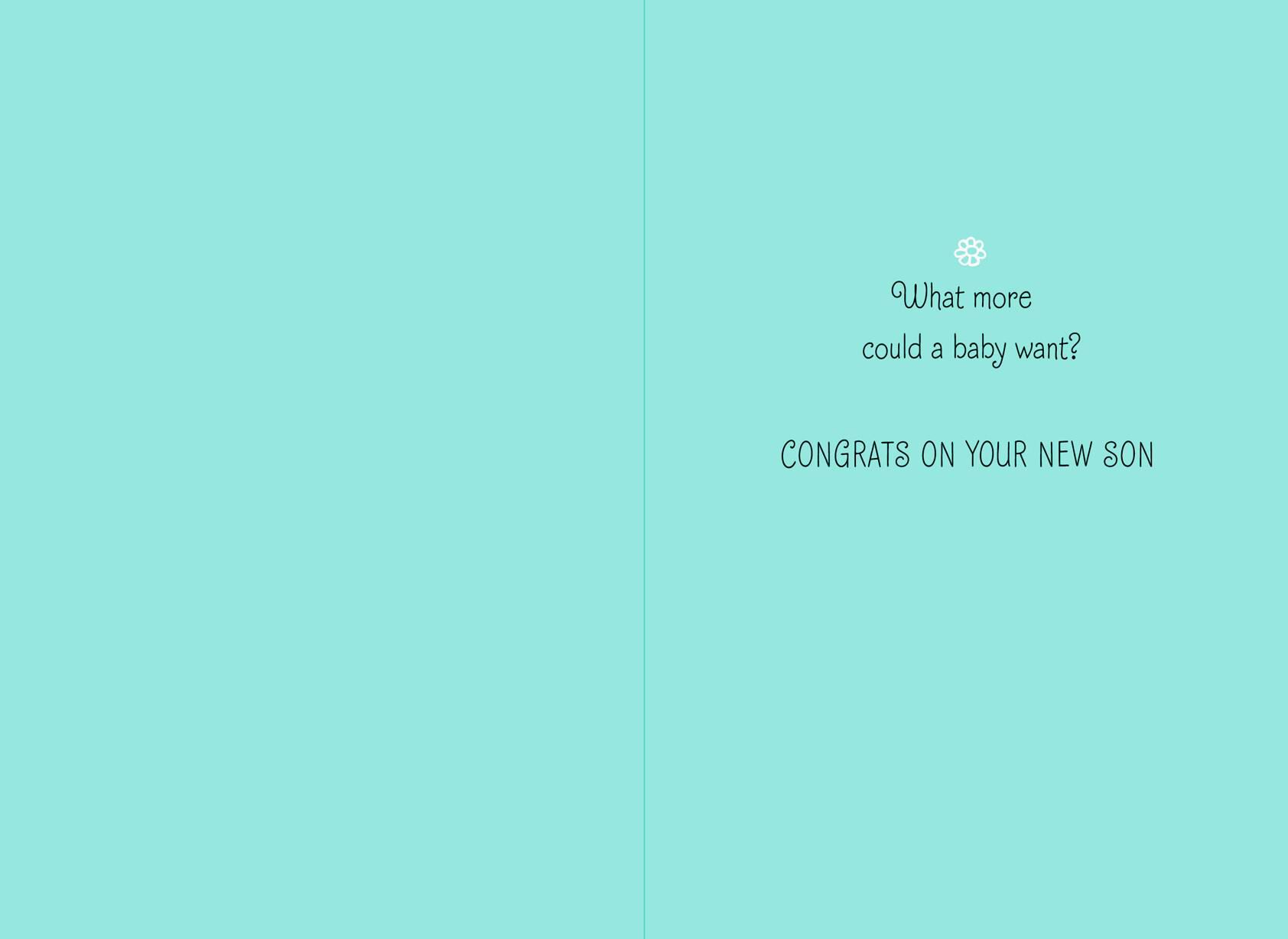 Joy and Laughter New Baby Boy Card