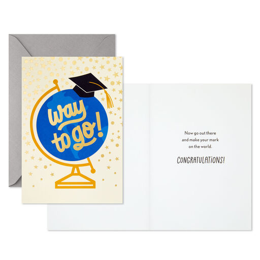Blue Globe Way to Go Graduation Cards, Pack of 10, 
