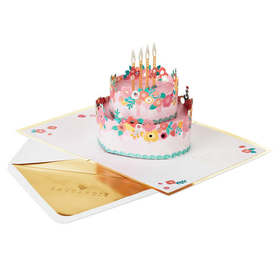 Every Good Thing Floral Cake 3D Pop-Up Birthday Card, , large image number 2