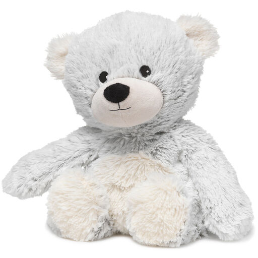 Warmies Heatable Scented Gray Bear Stuffed Animal, 13", 