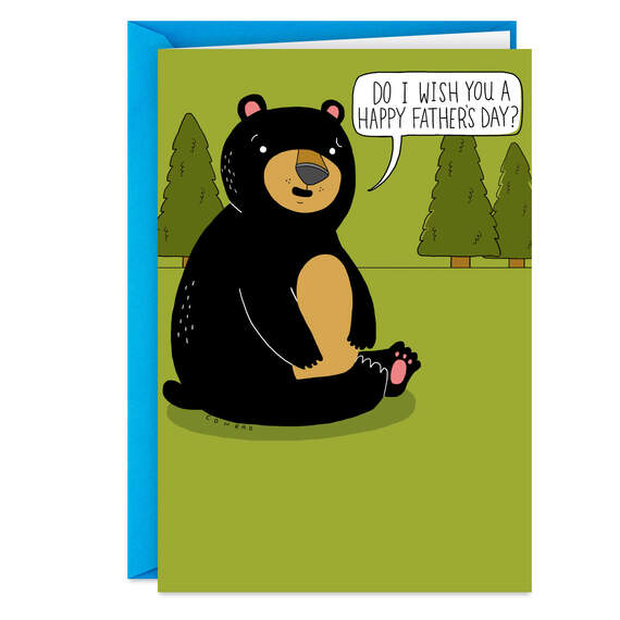 Bear Crap and Happy Wishes Funny Father's Day Card, , large image number 1