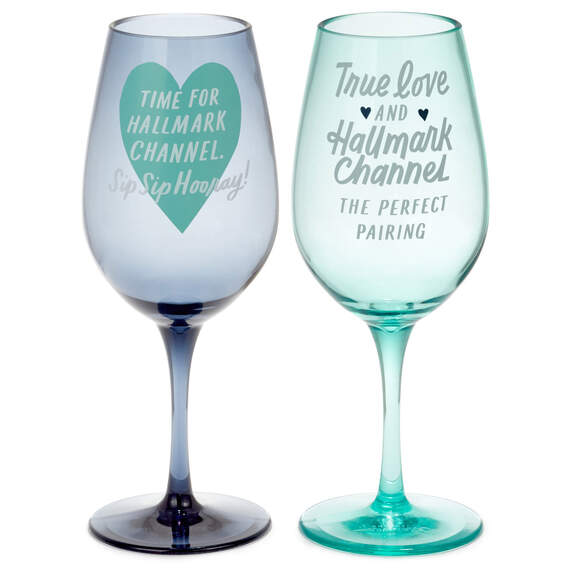 Hallmark Channel Perfect Pairing Acrylic Wine Glasses, Set of 2, , large image number 1
