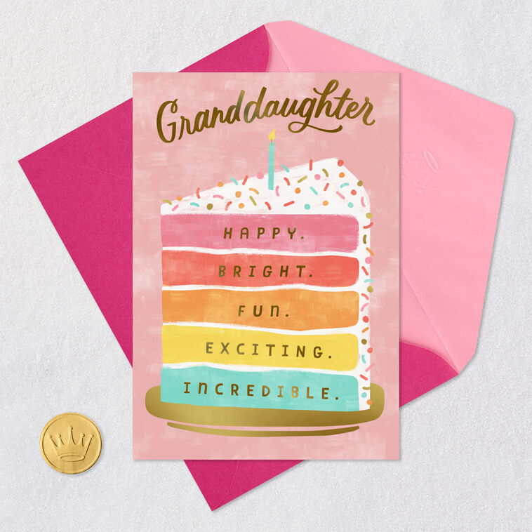 Cake Slice Happy and Bright Birthday Card for Granddaughter, , large image number 5