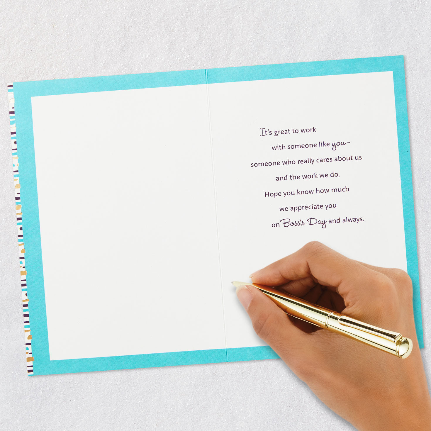 Colorful Dashes Boss's Day Card From All Signing card image number 6