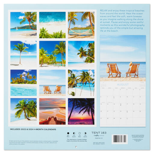 Beaches 2023 Wall Calendar, 12-Month, 