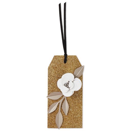 White Rose Gift Tag With Ribbon, 