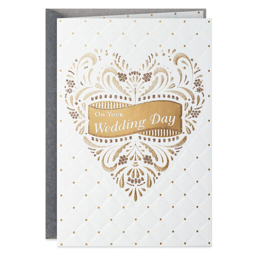Mazel Tov Quilted Heart Wedding Card, 