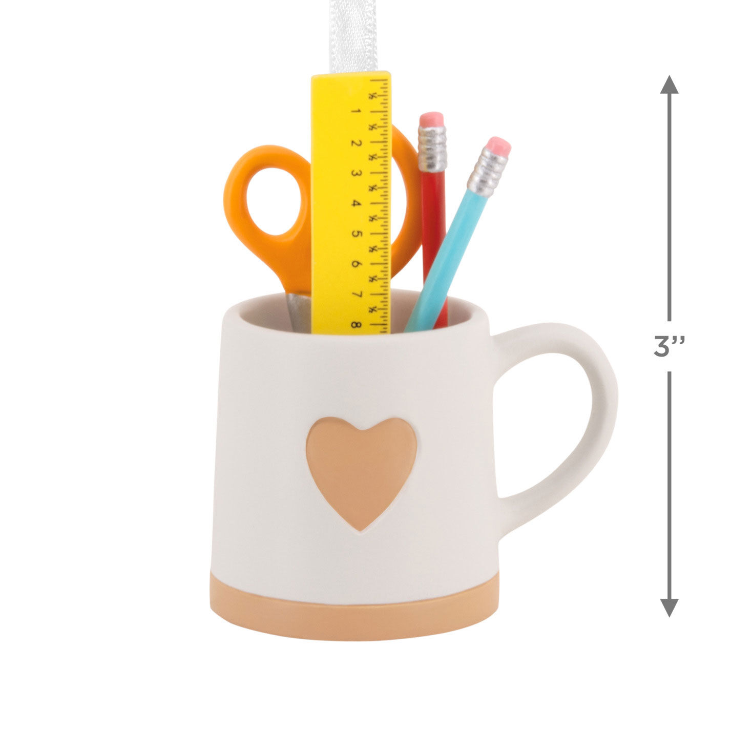 Teacher Coffee Cup With Tools Christmas Ornament measurement image number 3