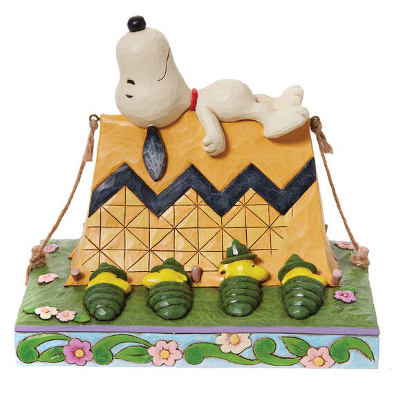 Jim Shore Peanuts Snoopy and Woodstock Camping Figurine, 6"